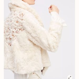Free People Embroidered Cascade Fur Jacket
